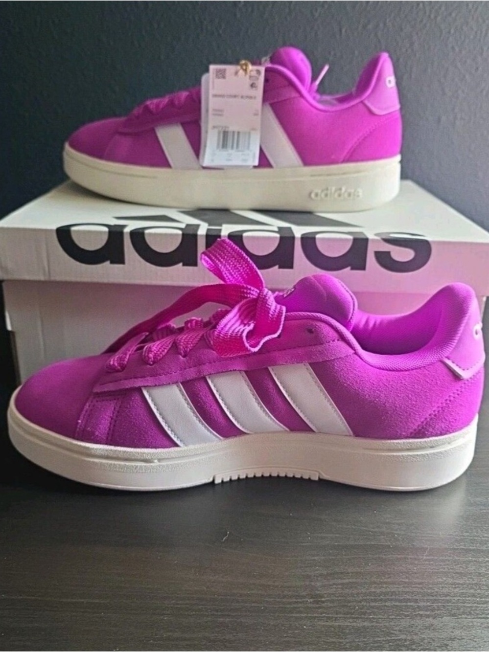 NWT Adidas Grand Court Alpha 00s Women's Sneakers Magenta / Purple White Size 9